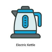 elektrisch Kessel Vektor füllen Gliederung Symbol Design Illustration. Küche und Zuhause Symbol auf Weiß Hintergrund eps 10 Datei