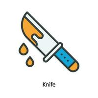Messer Vektor füllen Gliederung Symbol Design Illustration. Küche und Zuhause Symbol auf Weiß Hintergrund eps 10 Datei