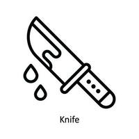 Messer Vektor Gliederung Symbol Design Illustration. Küche und Zuhause Symbol auf Weiß Hintergrund eps 10 Datei