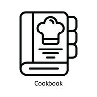 Kochbuch Vektor Gliederung Symbol Design Illustration. Küche und Zuhause Symbol auf Weiß Hintergrund eps 10 Datei