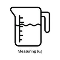 Messung Krug Vektor Gliederung Symbol Design Illustration. Küche und Zuhause Symbol auf Weiß Hintergrund eps 10 Datei
