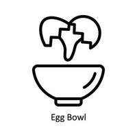ägg skål vektor översikt ikon design illustration. kök och Hem symbol på vit bakgrund eps 10 fil