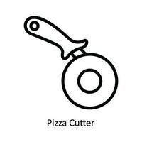 Pizza Cutter Vektor Gliederung Symbol Design Illustration. Küche und Zuhause Symbol auf Weiß Hintergrund eps 10 Datei