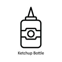 Ketchup Flasche Vektor Gliederung Symbol Design Illustration. Küche und Zuhause Symbol auf Weiß Hintergrund eps 10 Datei