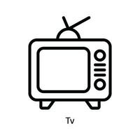 TV vektor översikt ikon design illustration. kök och Hem symbol på vit bakgrund eps 10 fil