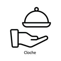 cloche vektor översikt ikon design illustration. kök och Hem symbol på vit bakgrund eps 10 fil