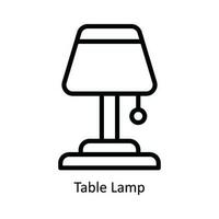 tabell lampa vektor översikt ikon design illustration. kök och Hem symbol på vit bakgrund eps 10 fil