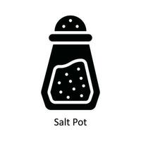 salt pott vektor fast ikon design illustration. kök och Hem symbol på vit bakgrund eps 10 fil