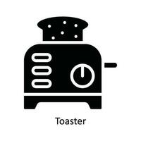 brödrost vektor fast ikon design illustration. kök och Hem symbol på vit bakgrund eps 10 fil
