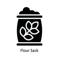 Mehl Sack Vektor solide Symbol Design Illustration. Küche und Zuhause Symbol auf Weiß Hintergrund eps 10 Datei