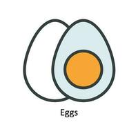 Eier Vektor füllen Gliederung Symbol Design Illustration. Natur und Ökologie Symbol auf Weiß Hintergrund eps 10 Datei