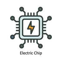 elektrisch Chip Vektor füllen Gliederung Symbol Design Illustration. Natur und Ökologie Symbol auf Weiß Hintergrund eps 10 Datei