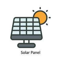Solar- Panel Vektor füllen Gliederung Symbol Design Illustration. Natur und Ökologie Symbol auf Weiß Hintergrund eps 10 Datei