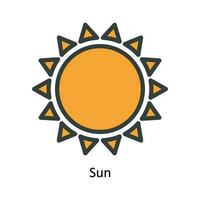 Sonne Vektor füllen Gliederung Symbol Design Illustration. Natur und Ökologie Symbol auf Weiß Hintergrund eps 10 Datei