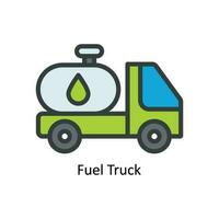 Treibstoff LKW Vektor füllen Gliederung Symbol Design Illustration. Natur und Ökologie Symbol auf Weiß Hintergrund eps 10 Datei