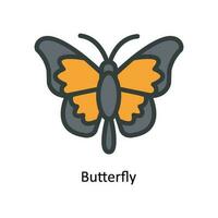 Schmetterling Vektor füllen Gliederung Symbol Design Illustration. Natur und Ökologie Symbol auf Weiß Hintergrund eps 10 Datei