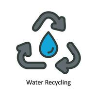 Wasser Recycling Vektor füllen Gliederung Symbol Design Illustration. Natur und Ökologie Symbol auf Weiß Hintergrund eps 10 Datei