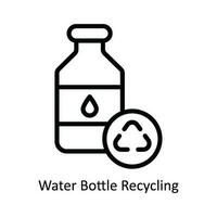 Wasser Flasche Recycling Vektor Gliederung Symbol Design Illustration. Natur und Ökologie Symbol auf Weiß Hintergrund eps 10 Datei