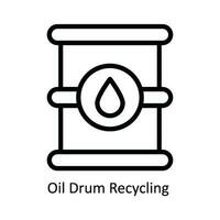 Öl Trommel Recycling Vektor Gliederung Symbol Design Illustration. Natur und Ökologie Symbol auf Weiß Hintergrund eps 10 Datei