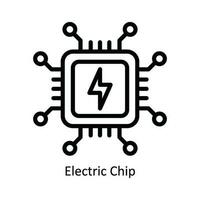 elektrisch Chip Vektor Gliederung Symbol Design Illustration. Natur und Ökologie Symbol auf Weiß Hintergrund eps 10 Datei