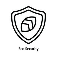 Öko Sicherheit Vektor Gliederung Symbol Design Illustration. Natur und Ökologie Symbol auf Weiß Hintergrund eps 10 Datei