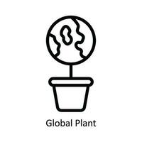 global Pflanze Vektor Gliederung Symbol Design Illustration. Natur und Ökologie Symbol auf Weiß Hintergrund eps 10 Datei