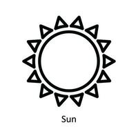 Sonne Vektor Gliederung Symbol Design Illustration. Natur und Ökologie Symbol auf Weiß Hintergrund eps 10 Datei