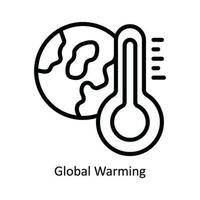global uppvärmningen vektor översikt ikon design illustration. natur och ekologi symbol på vit bakgrund eps 10 fil