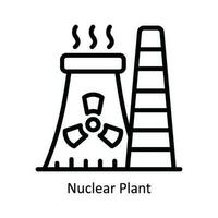 nuklear Pflanze Vektor Gliederung Symbol Design Illustration. Natur und Ökologie Symbol auf Weiß Hintergrund eps 10 Datei