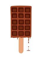 efterrätt mat vektor illustration av gyllene brun hemlagad majs hund på en pinne med mörk tappade choklad.