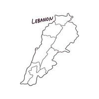 Hand gezeichnet Gekritzel Karte von Libanon. Vektor Illustration