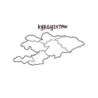 Hand gezeichnet Gekritzel Karte von Kirgistan. Vektor Illustration