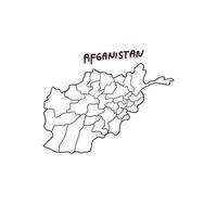 Hand gezeichnet Gekritzel Karte von Afghanistan. Vektor Illustration