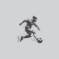 Fußball Spieler Silhouette Fußball Sport Spiel Vektor einstellen Design