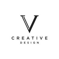 första v minimal brev logotyp mall design med modern och lyx geometrisk shape.logo för företag, varumärke, företag, företag kort eller identitet och mode. vektor