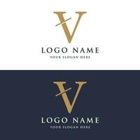 Initiale v minimal Brief Logo Vorlage Design mit modern und Luxus geometrisch Form.Logo zum Geschäft, Marke, Unternehmen, Geschäft Karte oder Identität und Mode. vektor