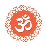 about hindu symbol med blomma mandala vektor