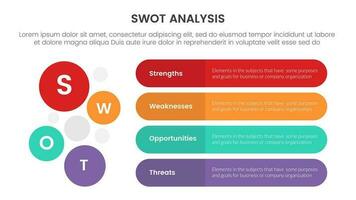 büffeln Analyse Konzept mit zum Infografik Vorlage Banner mit runden Rechteck Box und Kreis Kombination vier Punkt aufführen Information Vektor