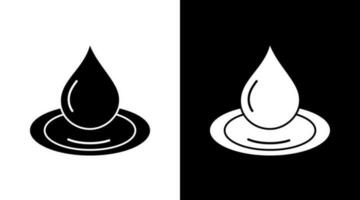 Wasser fallen Tröpfchen Öko Natur schwarz und Weiß Symbol Design vektor