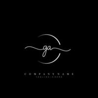 ga Initiale Handschrift minimalistisch geometrisch Logo Vorlage Vektor
