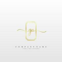 ga Initiale Handschrift minimalistisch geometrisch Logo Vorlage Vektor
