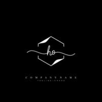 ho Initiale Handschrift minimalistisch geometrisch Logo Vorlage Vektor