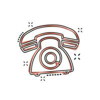 Vektor-Cartoon-Telefon-Symbol im Comic-Stil. Telefonzeichen-Illustrationspiktogramm. Telefon Business Splash-Effekt-Konzept. vektor