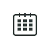 Kalender Agenda Vektor Symbol im eben Stil. Erinnerung Illustration auf Weiß isoliert Hintergrund. Kalender Datum Konzept.