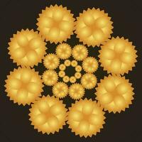 Mandala golden Farbe Vektor, indisch, asiatisch, Grenze, Tätowierung, Muster, Umriss, Design, Hintergrund, abstrakt, Blume, Hochzeit, Kunst, Hand, Illustration, Yoga, Blumen, Vorlage, Indien, Silhouette vektor