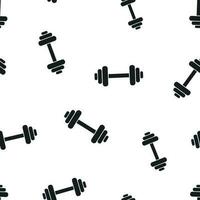 Hantel Fitness Fitnessstudio Symbol nahtlos Muster Hintergrund. Geschäft Konzept Vektor Illustration. Hantel Bodybuilding Sport Symbol Muster.