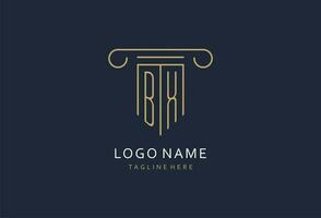bx Initiale mit Säule gestalten Logo Design, kreativ Monogramm Logo Design zum Gesetz Feste vektor