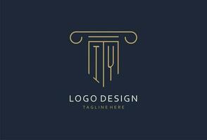 iy Initiale mit Säule gestalten Logo Design, kreativ Monogramm Logo Design zum Gesetz Feste vektor