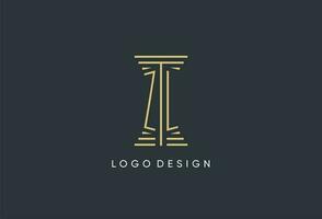 zl Initiale Monogramm mit Säule gestalten Logo Design vektor