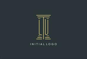 lu Initiale Monogramm mit Säule gestalten Logo Design vektor